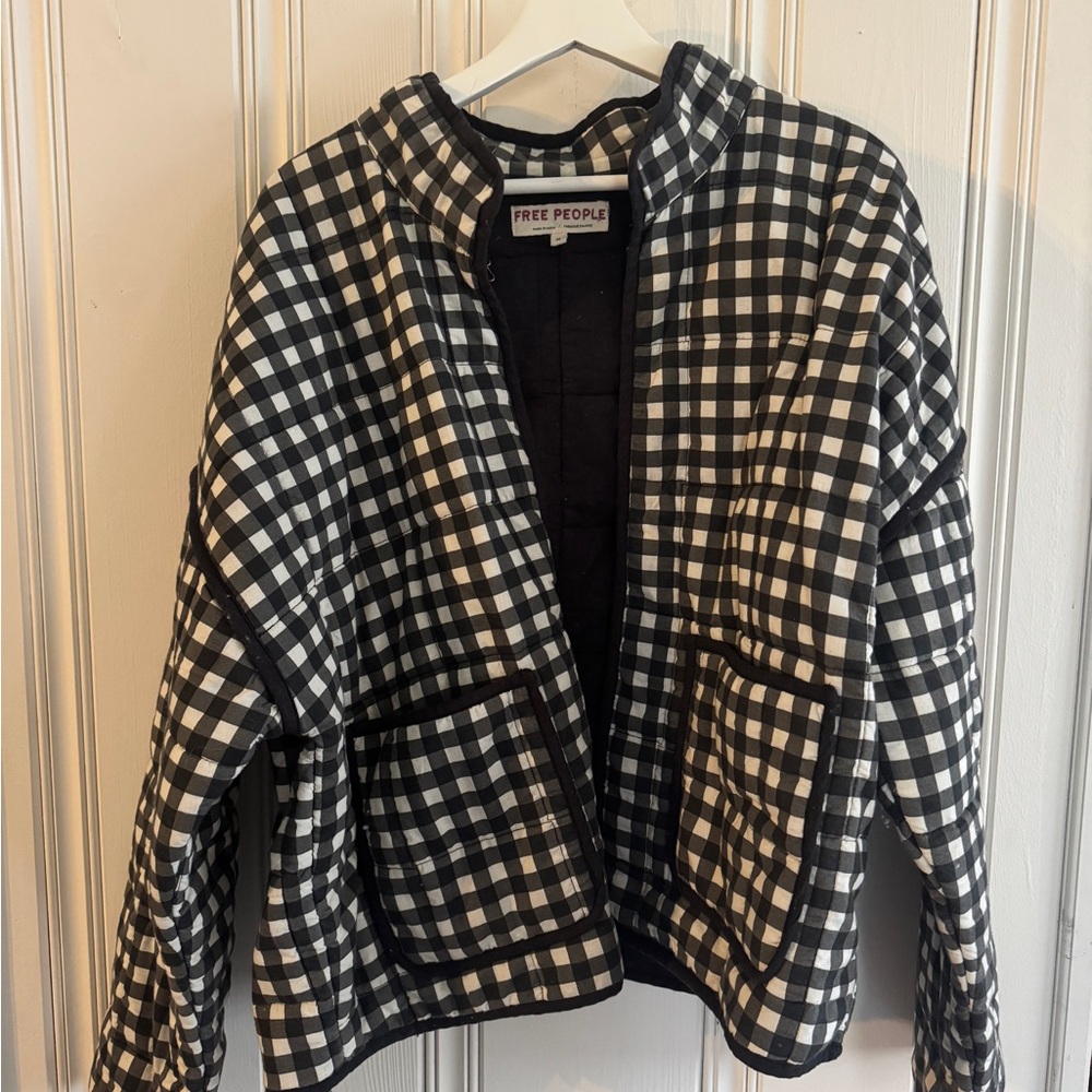 Free People Quilted Gingham Jacket